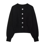 Dodobye Elegant Knit Cardigan Mini Skirt Sets Women Slim Flower Button Sweater Solid A-line Skirts 2024 Autumn Lady Office Cozy Outfits