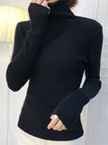 Dodobye Women Fall Turtleneck Sweater Knitted Soft Pullovers Cashmere Jumpers Basic Soft Sweaters Female Basic Blouse New