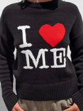 Dodobye-Love Me Black Pullover Sweater