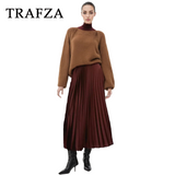 thanksgiving outfit Dodobye 2024 Spring Summer Casual Folds Long Skirts Fashion Vintage Solid Satin Oversized High Waist Chic Elegant Lady Skirts