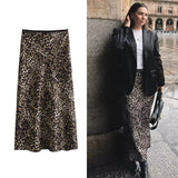 Dodobye women's skirts leopard midi skirt woman vintage high waist skirts for women print summer long skirt stylish elegant skirts