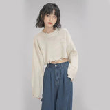 Black Friday Dodobye Y2K Ripped Knitted Crop Sweater Women Autumn Fashion Long Sleeve Tassel Pullover Korean Loose Streetwear Hollow Out Chic Jumper