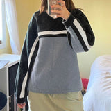 christmas outfit Dodobye Patchwork Striped 90s Sweatshirt