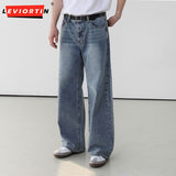 Dodobye 2025 Summer New Man'S Jeans Korean Zipper Retro Straight Tube Trend Fashion Loose Casual Male Denim Pants Simple