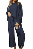 Dodobye Solid Color Long Sleeve Long Pant Textured Set