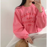 christmas outfit Dodobye Letter Embroidery Raglan Pullover Sweatshirt