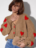 Black Friday Dodobye Casual Knitted Strawberry Cardigan Women Loose Warm V-Neck Single-Breasted Sweaters Female Autumn Chic Simple Daily Tops