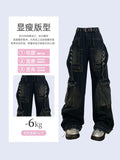 Dodobye Women's Cargo Jeans Baggy Harajuku Y2k Oversize 90s Aesthetic Streetwear Vintage Denim Trousers Jean Pants 2000s Trashy Clothes