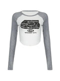 Dodobye-Vintage Print Raglan Long Sleeve Tee