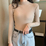 Black Friday Dodobye Knitted Solid Slim Turtleneck Women Casual Simple Elastic Thin Pullover Sweaters Lady Korean Autumn Chic Daily Basic Knitwear