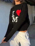 Dodobye-Love Me Black Pullover Sweater