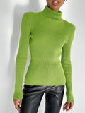 christmas outfit Dodobye Long Sleeves Skinny Solid Color High Neck Pullovers Sweater Tops