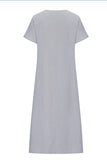 Dodobye-Linen Cotton Embroidered Slit Dress