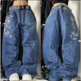 Dodobye Harajuku splicing design raw edge high quality oversized casual jeans mens Y2K winter warm comfortable versatile wide-leg pants