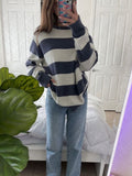 Dodobye Casual all-match vintage sweater Harajuku hip-hop streetwear autumn and winter chic striped sweater cute sweetheart emo girl top