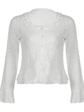 Dodobye V-Neck Irregular Hem Slimming Ruffle Sleeve Shirt