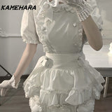 Dodobye Spring Autumn Sweet Gentle Wind Bow COS Little Maid Sets Chic Lolita College Style Folded Y2k Dress Кастюмы Для Женщин