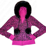 Dodobye Y2k American fashion leopard print collar women's slim-fit long sleeve zipper hoodie jacket Street clothing clothes mood jumper