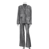 Dodobye Tie-dye Blazer Coat Pants Sets Women Oversized Loose Long Sleeve Jacket Wide Leg Trousers Suits Female 2 Pieces Street Spring