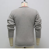 thanksgiving outfit Dodobye Fashion Men Coarse Needle Knitted Sweater Retro Diagonal Placket Cardigan Autumn Winter Grey Casual Knitwear Coat Streetwear