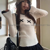 Dodobye Korean Style Elegant Sweaters Sweet Vintage Long Sleeve Knitted Pullover Autumn Winter Patchwork Sweaters Aesthetics Chic