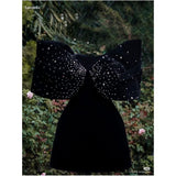 Dodobye Customized Black Glitter Bow Off the Shoulder robes de soirée Strapless Velvet After Party Short Skirt Prom Dress 2025-(PRE-ORDER)