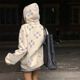 Dodobye Oversized Star Print Zip Up Hoodie