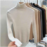 Black Friday Dodobye Zoki Winter Warm Turtleneck Sweater Women Solid Simple Basic Thick Velvet Knitted Pullover Korean Elegant Slim All Match Jumper