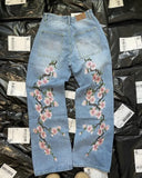 Dodobye Y2K baggy jeans Harajuku cherry blossom embroidery jeans fashion Hip Hop streetwear men women gothic Casual wide leg Denim Pants