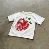 Dodobye 90s Streetwear Y2K T Shirt Casual Simple Retro Harajuku Couple Personalized Strawberry Print Tops Streetwear Fashion High Quality Short Sleeves