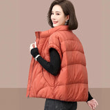 Dodobye 2025 New Korean Women's Vest Puffer Jacket Casual Parkas Round Neck Down Cotton Vest Loose-fit Slim Female Warm Snow Wear Top