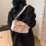 Dodobye The Rosette Ribbon Leather Shoulder Bag