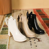 Dodobye 2025  New Round Toe Square Heel Bow Decoration Fashion Women's Shoes Elegant Wear-resistant Casual Comfortable Short Boots