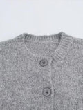 Black Friday Dodobye Retro Knitted O-neck Short Cardigan Women Casual Loose Gray Single Breasted Sweaters Female Elegant Autumn Chic Base Knitwear