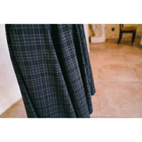 Dodobye Black Gray Plaid Retro Jacket And Umbrella Skirt