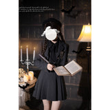 Dodobye Black Young Lady'S Literary Short Jacket, Strap Dress And Blouse