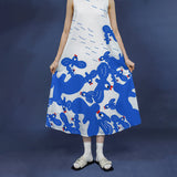 Dodobye Blue Bird Illustration Sleeveless Dress