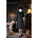 Dodobye Black Young Lady'S Literary Short Jacket, Strap Dress And Blouse