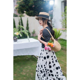 Dodobye Black And White Polka Dot Long Skirt