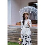 Dodobye Black And White Polka Dot Long Skirt