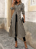 Dodobye Striped Shirt Fashion Buttons Up Long Sleeve Cardigan Shirts Turn-down Collar Streetwear Blouse Casual T-shirt