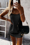 Dodobye-Fashion Sleeveless Lace-up Mini Dress