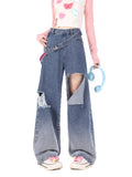 Dodobye 2025 Summer New AmericanRetro Straight Slim Denim Pants Women Causal Y2k 2000s Harajuku Stretwaer High Waist Loose Long Jeans