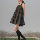 Dodobye Angel Frill Shiny Flare Dress