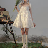 Dodobye Angel Frill Shiny Flare Dress