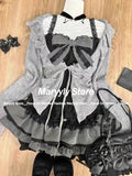 Dodobye Autumn New Japanese Sweet Lolita Outfits 3 Piece Set Women Casual Knitted Cardigan+ Sexy Slim Lace  Vest Tops+ High Waist Shorts