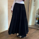 Dodobye Summer Women Long Skirt Chic Women Solid All Match A Line Cake Skirt Korean Fashion Casual Female Skirt New