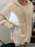 Dodobye-Solid V Neck Cable Knit Sweater