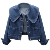 Dodobye 2025 New Autumn Women Denim Jacket Long Sleeve Casual Short Denim Coat Famale Jeans Jackets Outerwear Casaco Jaqueta Feminina