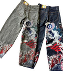 Dodobye 90s Streetwear New Jeans Hip Hop Retro Pattern Embroidery Punk Personality Loose Jeans Trouser Y2K Men Women Gothic High Waisted Wide Leg Pants